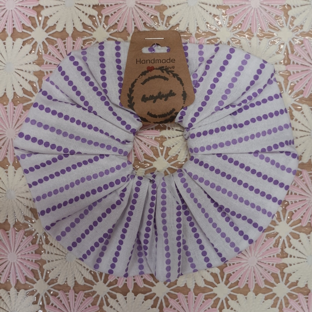 Purple and White Striped XL Scrunchie